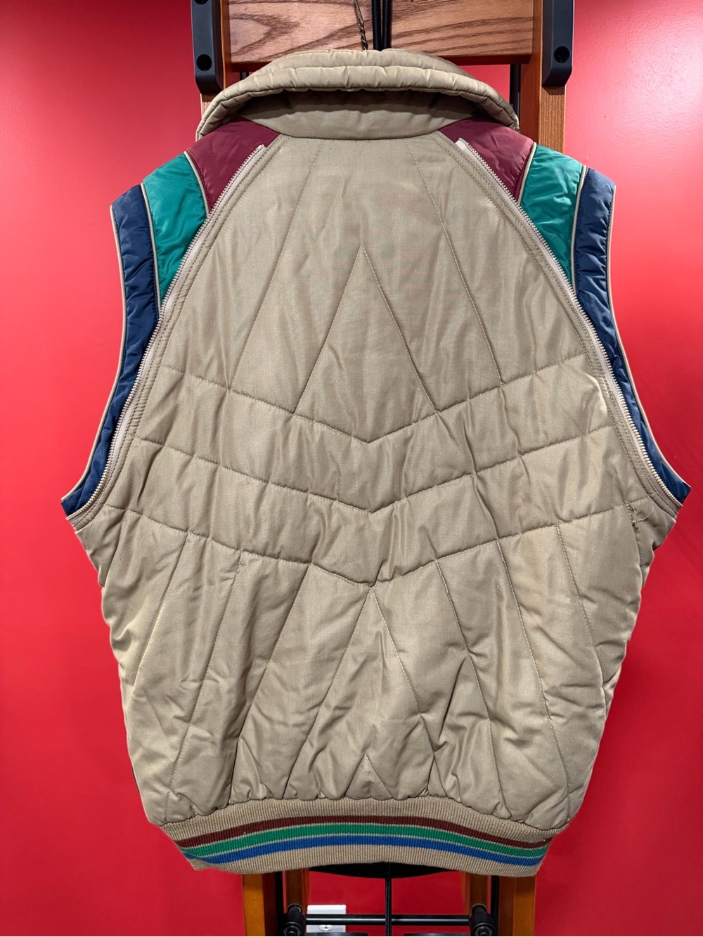 Vintage Pacific Trail Convertible Puffer Jacket Zip Off Sleeves Women’s M Tan - Picture 11 of 13